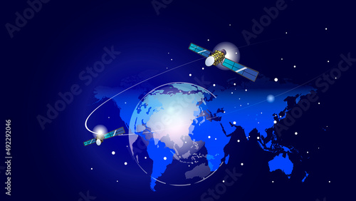 衛星通信ネットワークで結ばれた世界