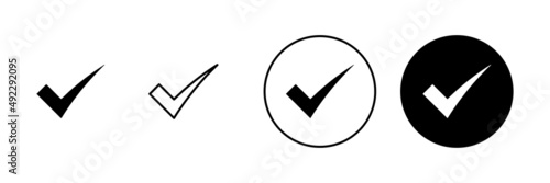 Check mark icons set. Tick mark sign and symbol