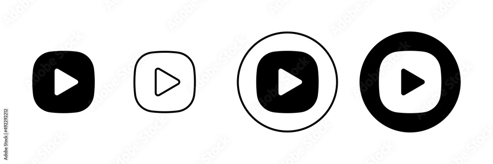 Play Icons set. Play button sign and symbol Play Icons set. Play button sign and symbol
