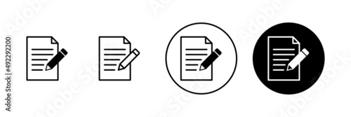 Note icons set. notepad sign and symbol