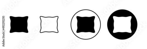 Pillow icons set. Pillow sign and symbol. Comfortable fluffy pillow