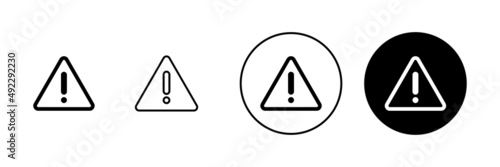 Exclamation danger icons set. attention sign and symbol. Hazard warning attention sign