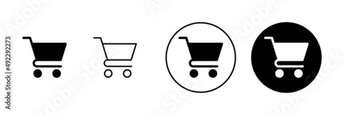 Shopping icons set. Shopping cart sign and symbol. Trolley icon