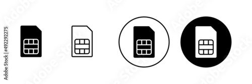 Sim card icons set. dual sim card sign and symbol