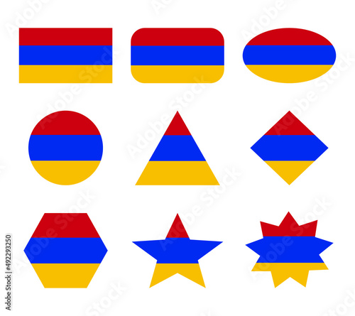 armenia set of flags with geometric shapes