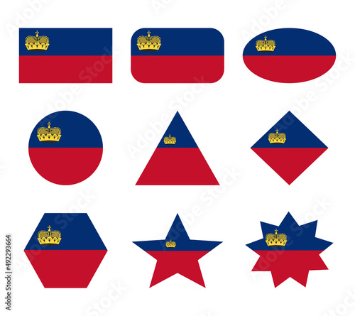 liechtenstein set of flags with geometric shapes