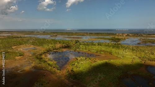 Aerial video Savannas Preserve State Park Port St Lucie FL photo