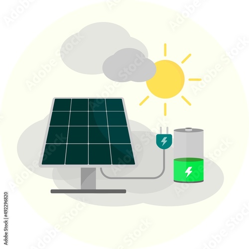Solar panel illustration. Renewable energy.