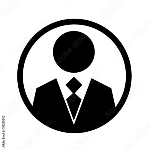 Businessman icon, man in suit illustration, businessman profile