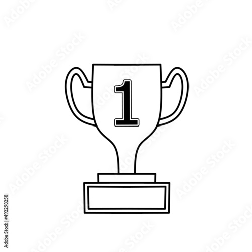 first prize trophy vector, modern and simple trophy illustration
