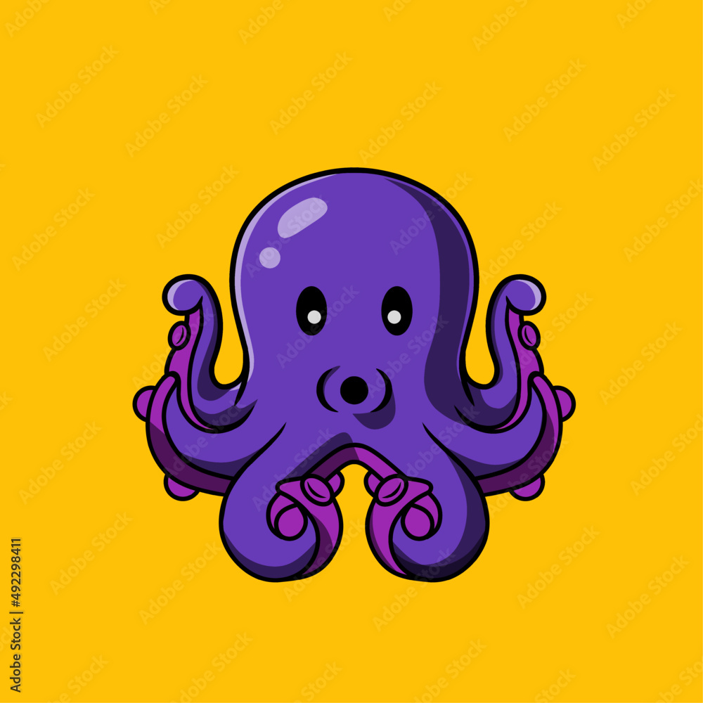 Obraz premium octopus cartoon character
