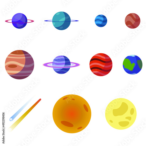 solar system icons set