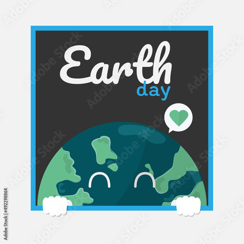 Earth Day. International Mother Earth Day. Vector illustration. Earth smiles Flat vector Design.