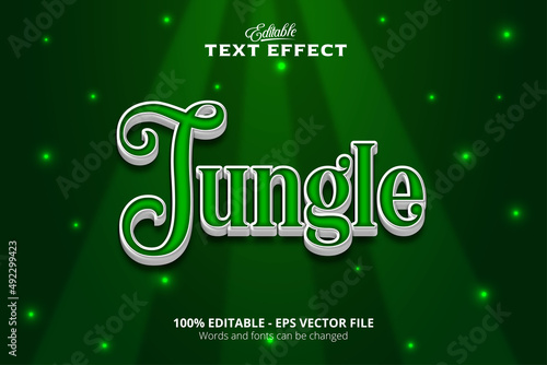 Editable text effect  Green background  Jungle text
