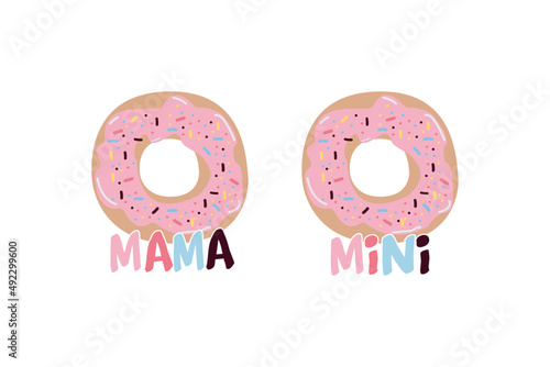 mama mini donuts t-shirt design. for donuts day vector 