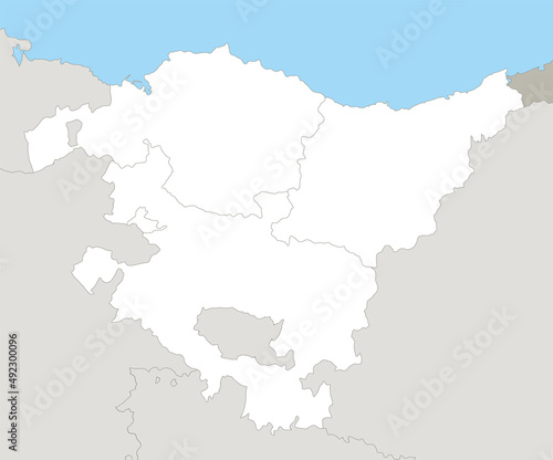 Basque Country  Spain  map  neighboring states and provinces  blank