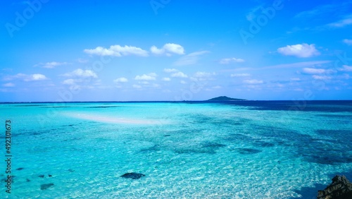Canvas Print beach with sky
