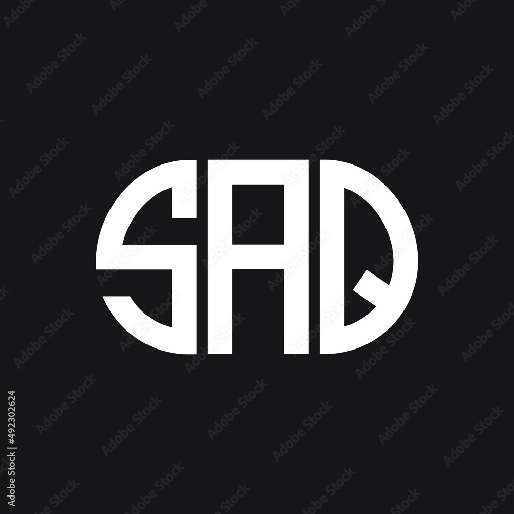 SAQ letter logo design on black background. SAQ creative initials letter logo concept. SAQ letter design. SAQ letter logo design on black background. SAQ creative initials letter logo concept. SAQ letter design.