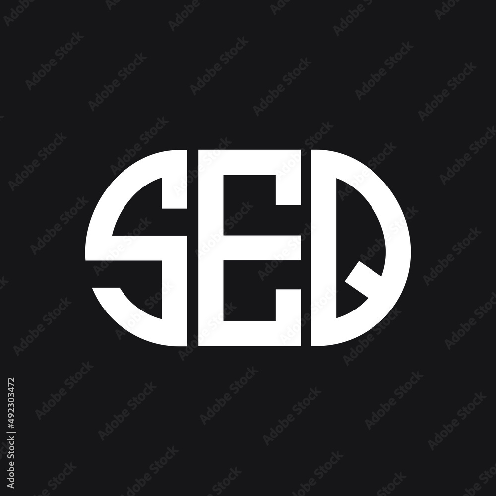 Fototapeta premium SEQ letter logo design on black background. SEQ creative initials letter logo concept. SEQ letter design. 