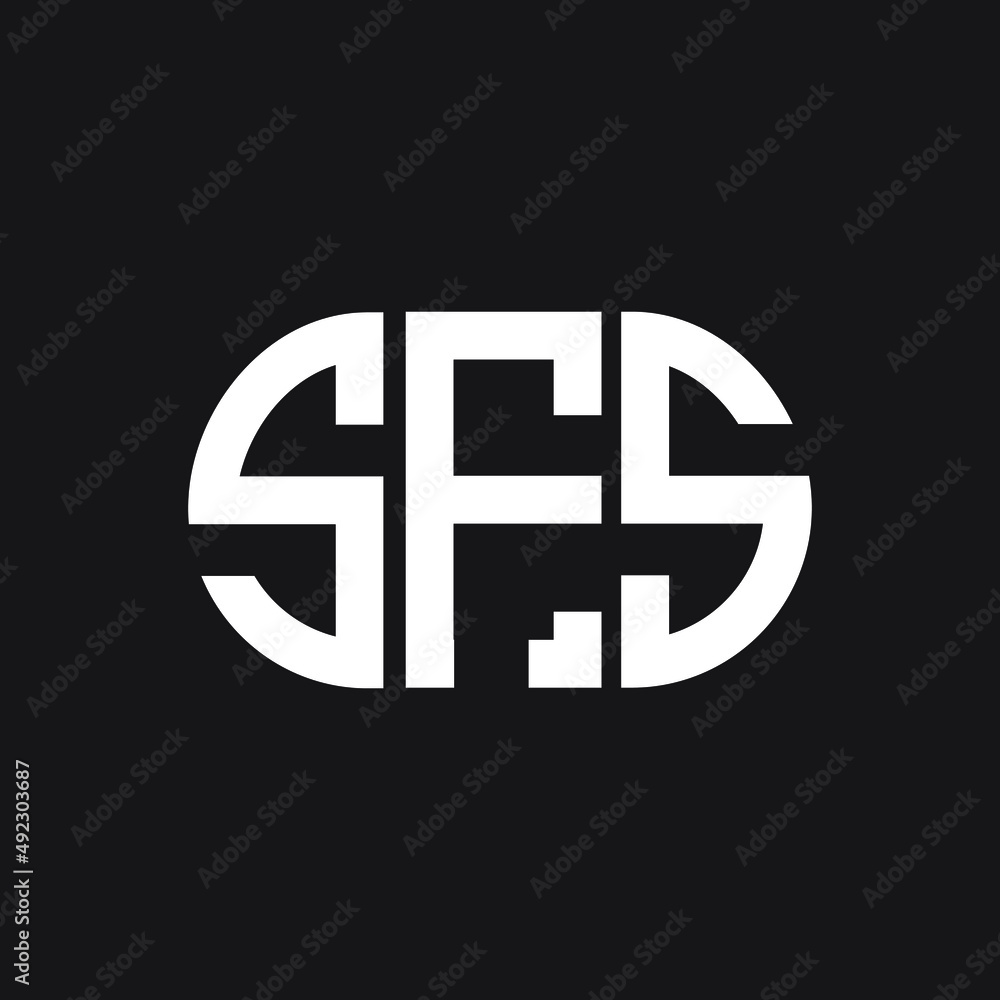 Obraz premium SFS letter logo design on black background. SFS creative initials letter logo concept. SFS letter design. 