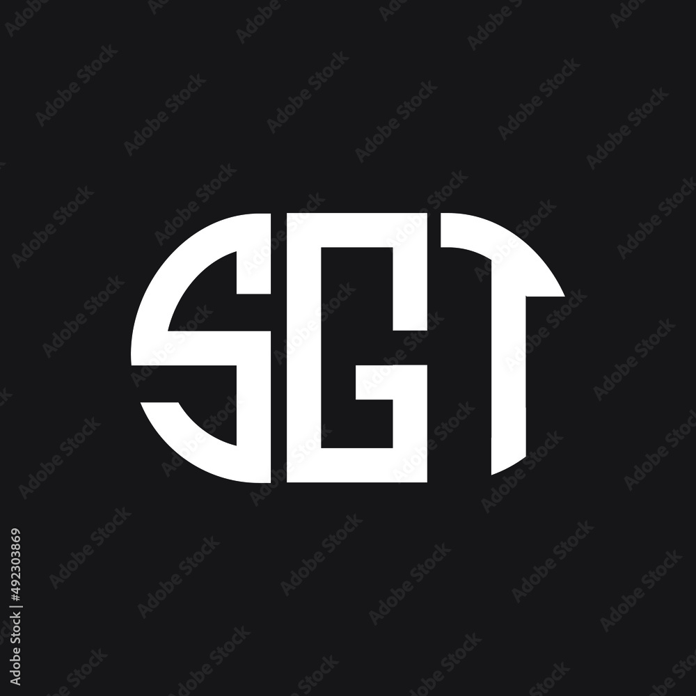 Fototapeta premium SGT letter logo design on black background. SGT creative initials letter logo concept. SGT letter design. 