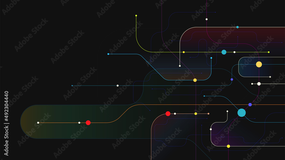Digital geometric tech elements abstract background