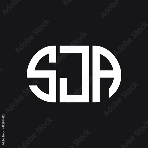 SJA letter logo design on black background. SJA creative initials letter logo concept. SJA letter design. photo