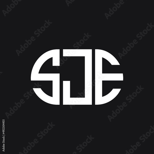 SJE letter logo design on black background. SJE creative initials letter logo concept. SJE letter design.
