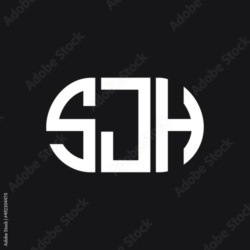 SJH letter logo design on black background. SJH creative initials letter logo concept. SJH letter design.