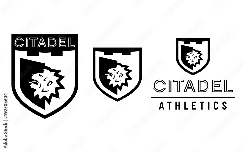 Heraldic Lion Shield Logo Set Heraldic Lion Shield Logo Set