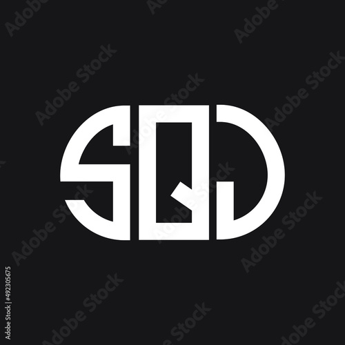 SQJ letter logo design on black background. SQJ creative initials letter logo concept. SQJ letter design. 