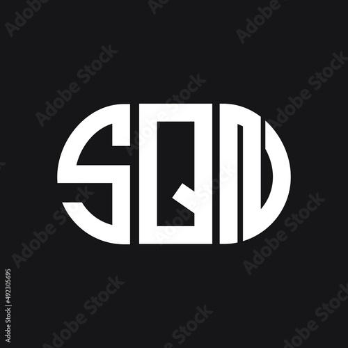 SQN letter logo design on black background. SQN creative initials letter logo concept. SQN letter design. 