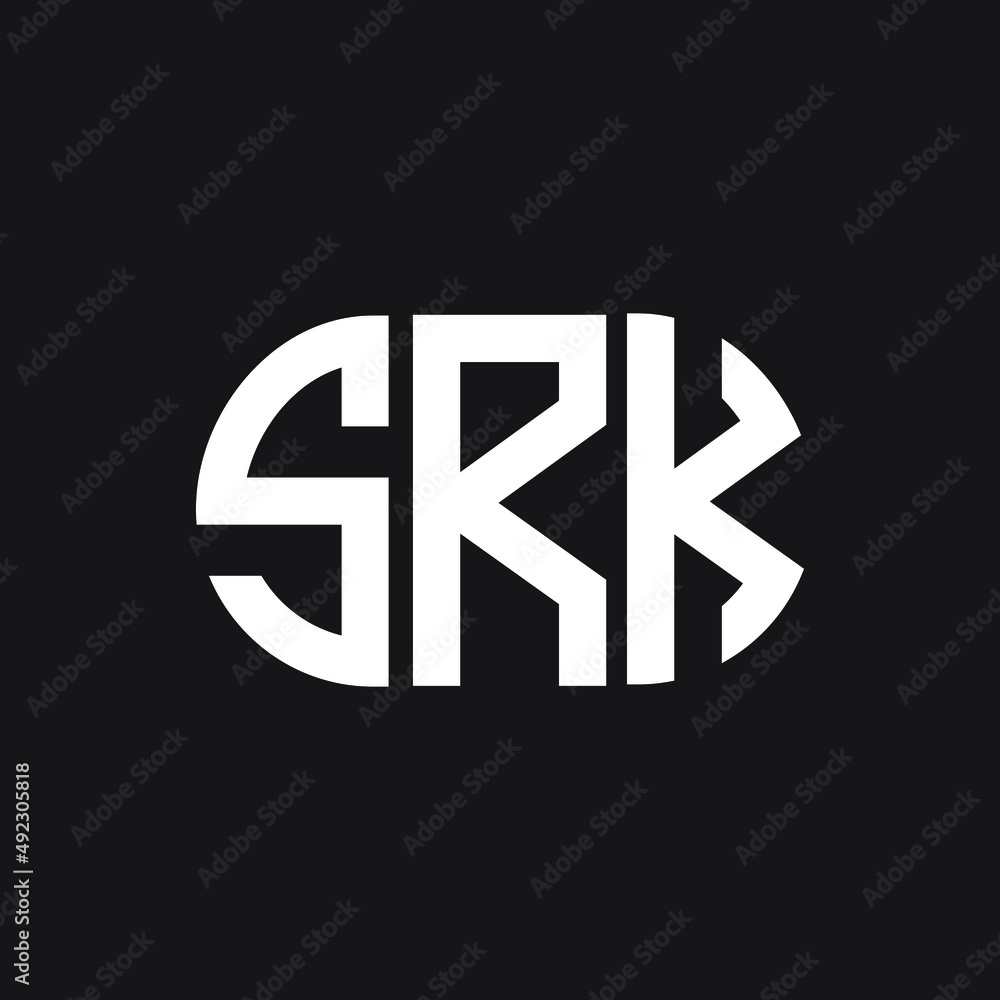 Obraz premium SRK letter logo design on black background. SRK creative initials letter logo concept. SRK letter design. 