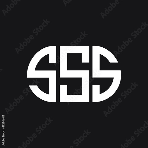 SSS letter logo design on black background. SSS creative initials letter logo concept. SSS letter design.

