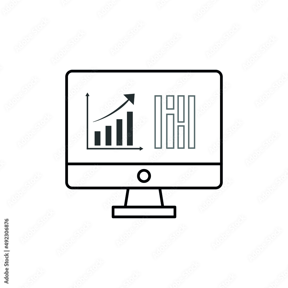 computer technology with financial graph chart arrow growth computer technology with financial graph chart arrow growth