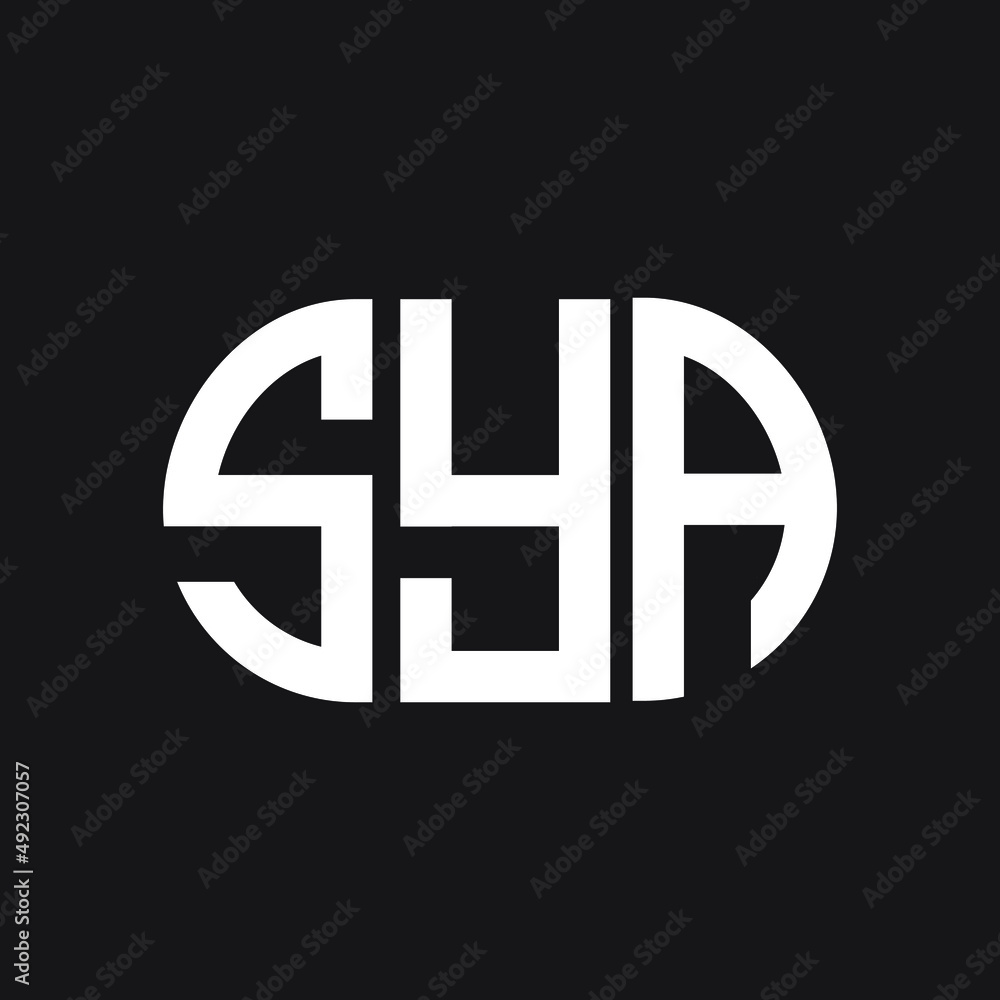 SYA letter logo design on black background. SYA creative initials letter logo concept. SYA letter design. SYA letter logo design on black background. SYA creative initials letter logo concept. SYA letter design.