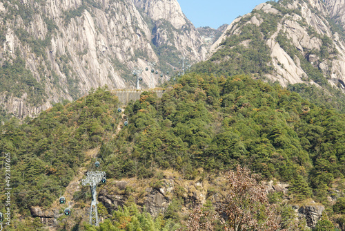 Wallpaper Mural HUANGSHAN, ANHUI / CHINA - JAN 21 2021: cable car to the mountain Torontodigital.ca