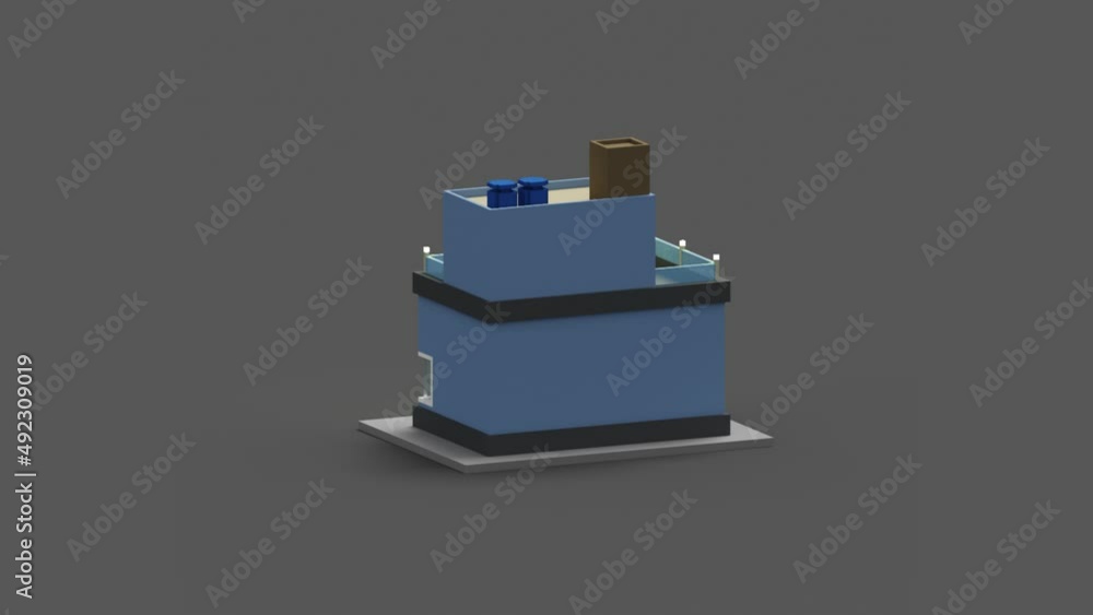 Shoppping Building Animation Animation of 3D shopping center building illustration using voxel art ...