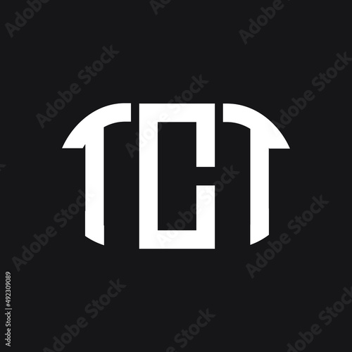 TCT letter logo design on black background. TCT creative initials letter logo concept. TCT letter design.