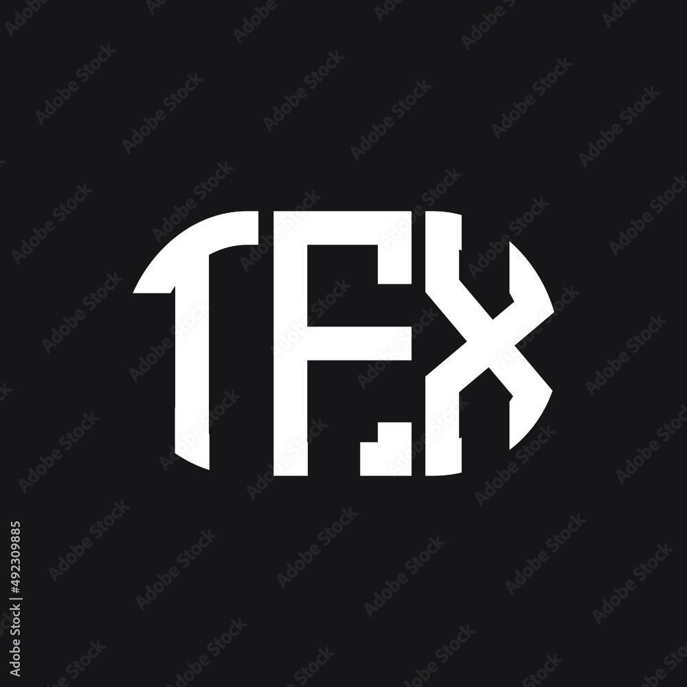 Fototapeta premium TFX letter logo design on black background. TFX creative initials letter logo concept. TFX letter design.