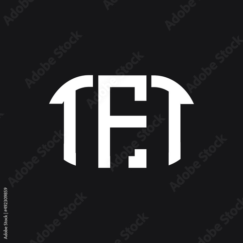TFT letter logo design on black background. TFT creative initials letter logo concept. TFT letter design.