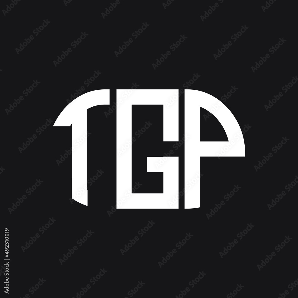 Fototapeta premium TGP letter logo design on black background. TGP creative initials letter logo concept. TGP letter design.