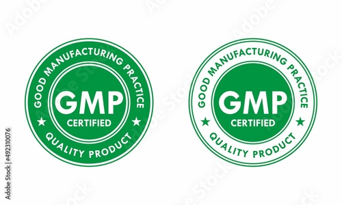 GMP- good manufacturing practice design logo template illustration