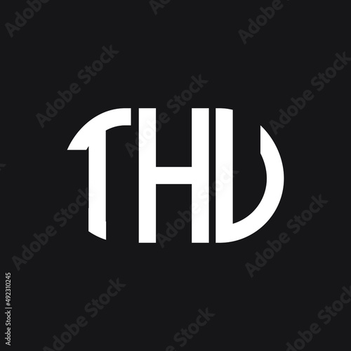 THU letter logo design on black background. THU creative initials letter logo concept. THU letter design.