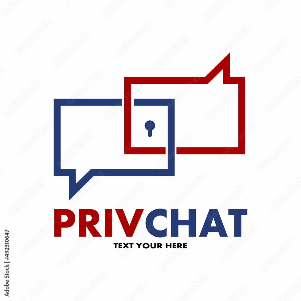 Private chat vector logo template. This design use keyhole in chat. Suitable for private conversation Private chat vector logo template. This design use keyhole in chat. Suitable for private conversation