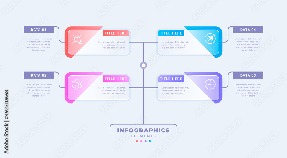 Business infographic template with four options Business infographic template with four options