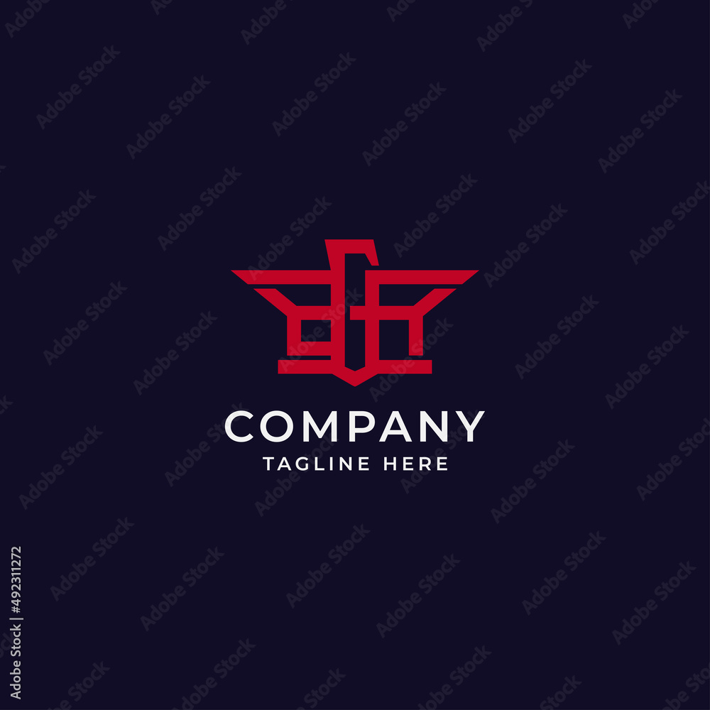 Obraz premium bird logo, wings. the initials of the BGR emblem. template vector design