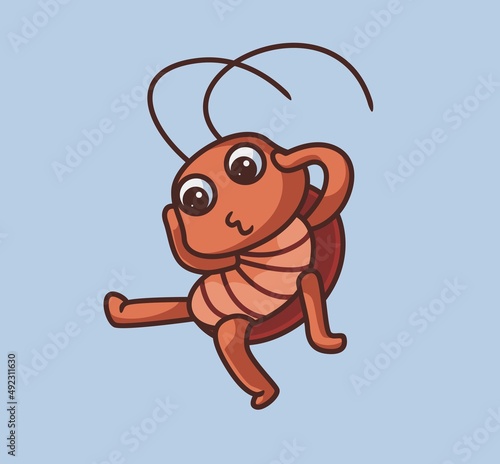 cute cockroach enjoy his life