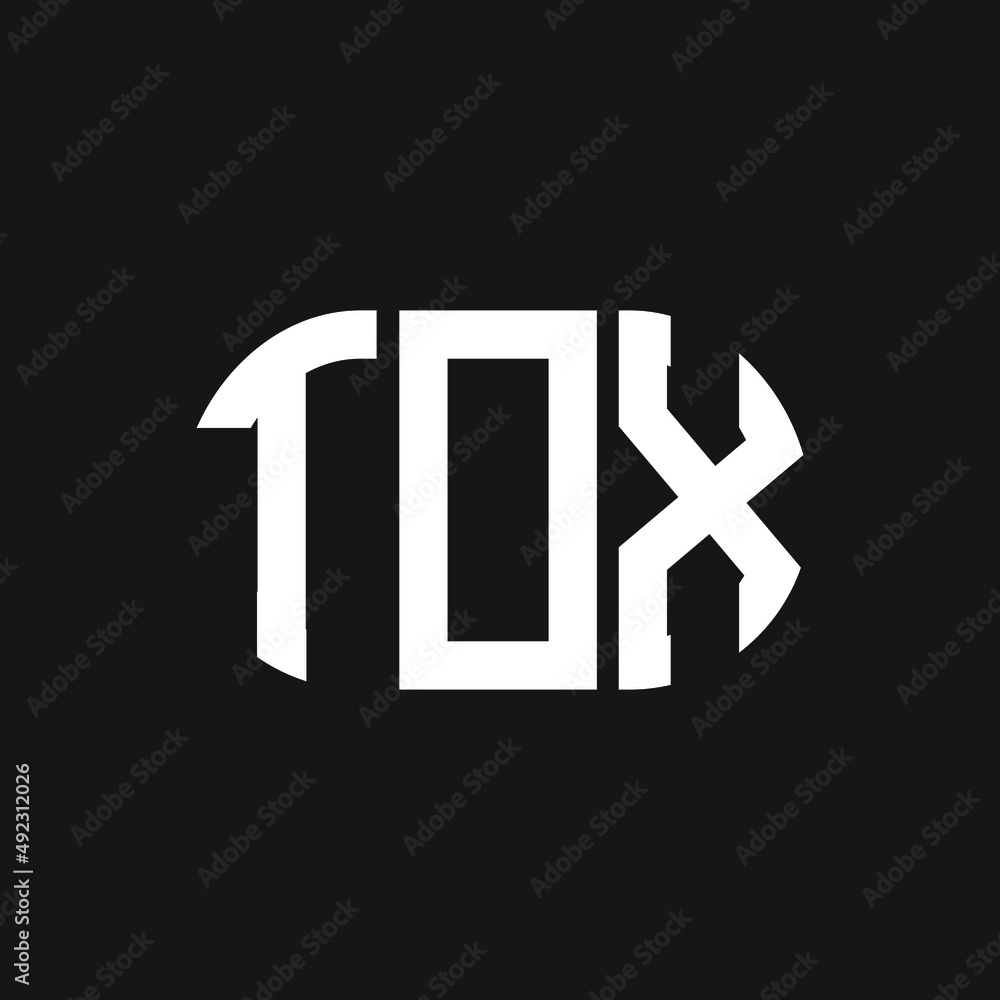 TOX letter logo design on black background. TOX creative initials letter logo concept. TOX letter design. TOX letter logo design on black background. TOX creative initials letter logo concept. TOX letter design.