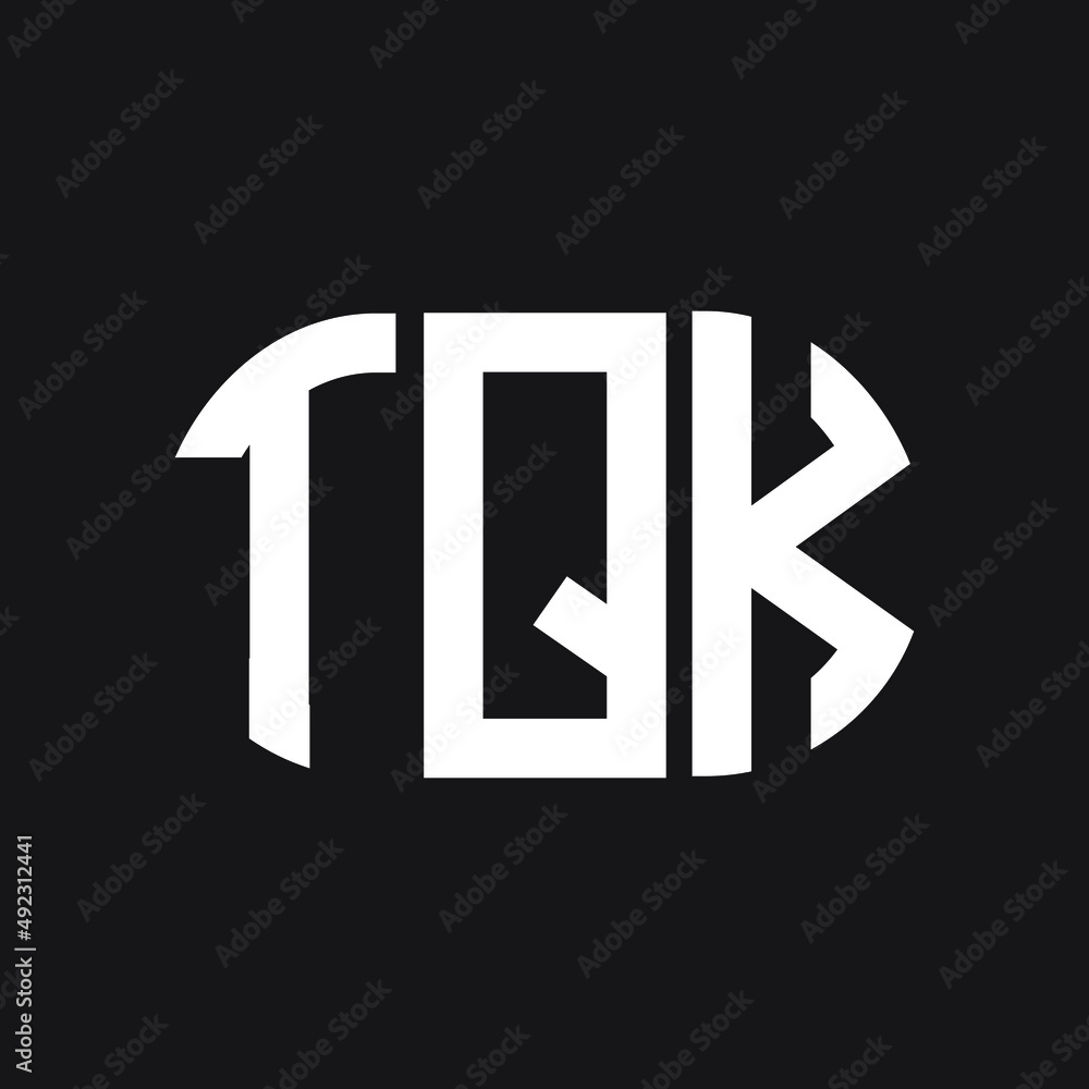 Fototapeta premium TQK letter logo design on black background. TQK creative initials letter logo concept. TQK letter design.